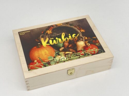 Kürbis Saatgut-Box S (Holzbox)