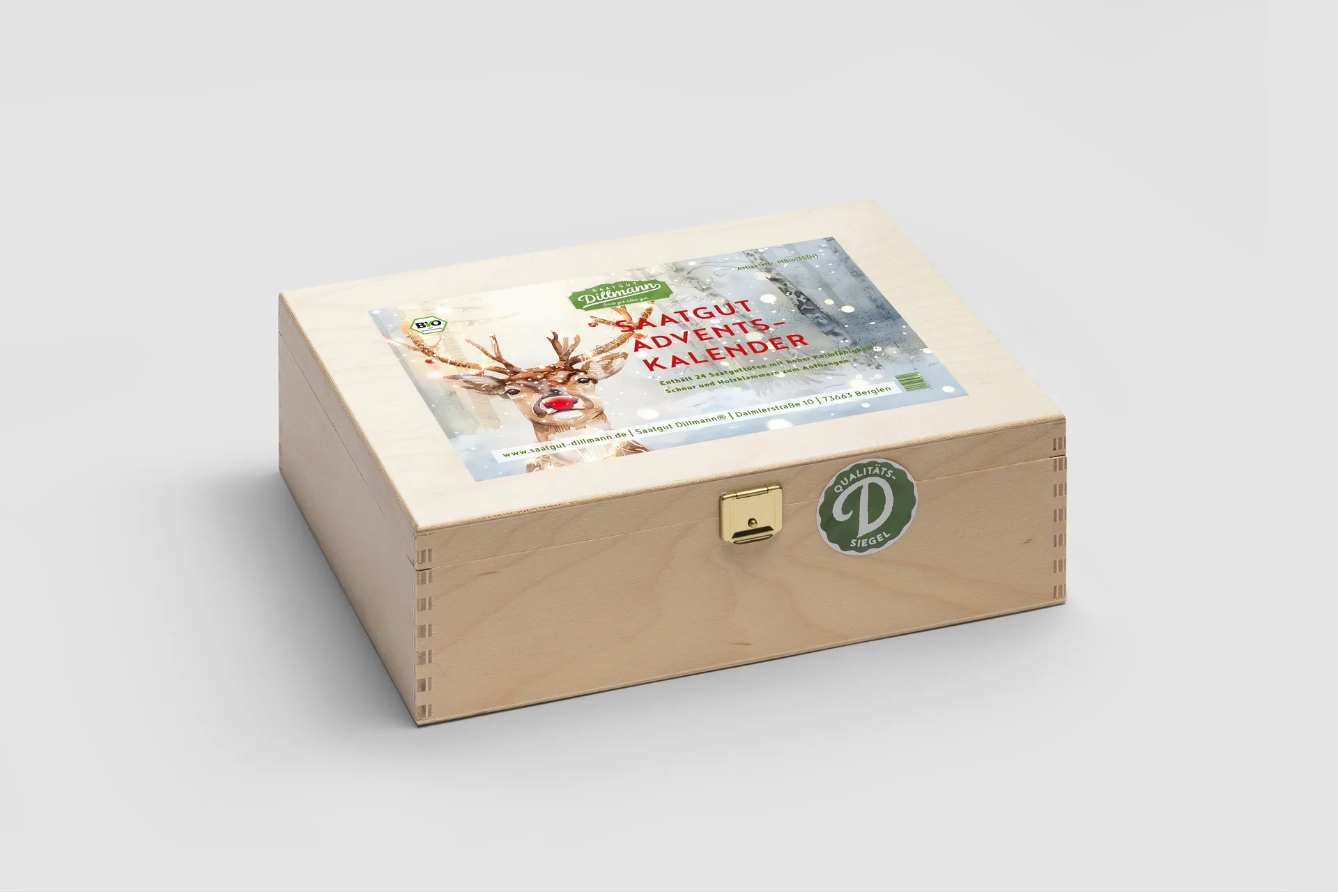 Adventskalender Bio Rentier (Holzbox)