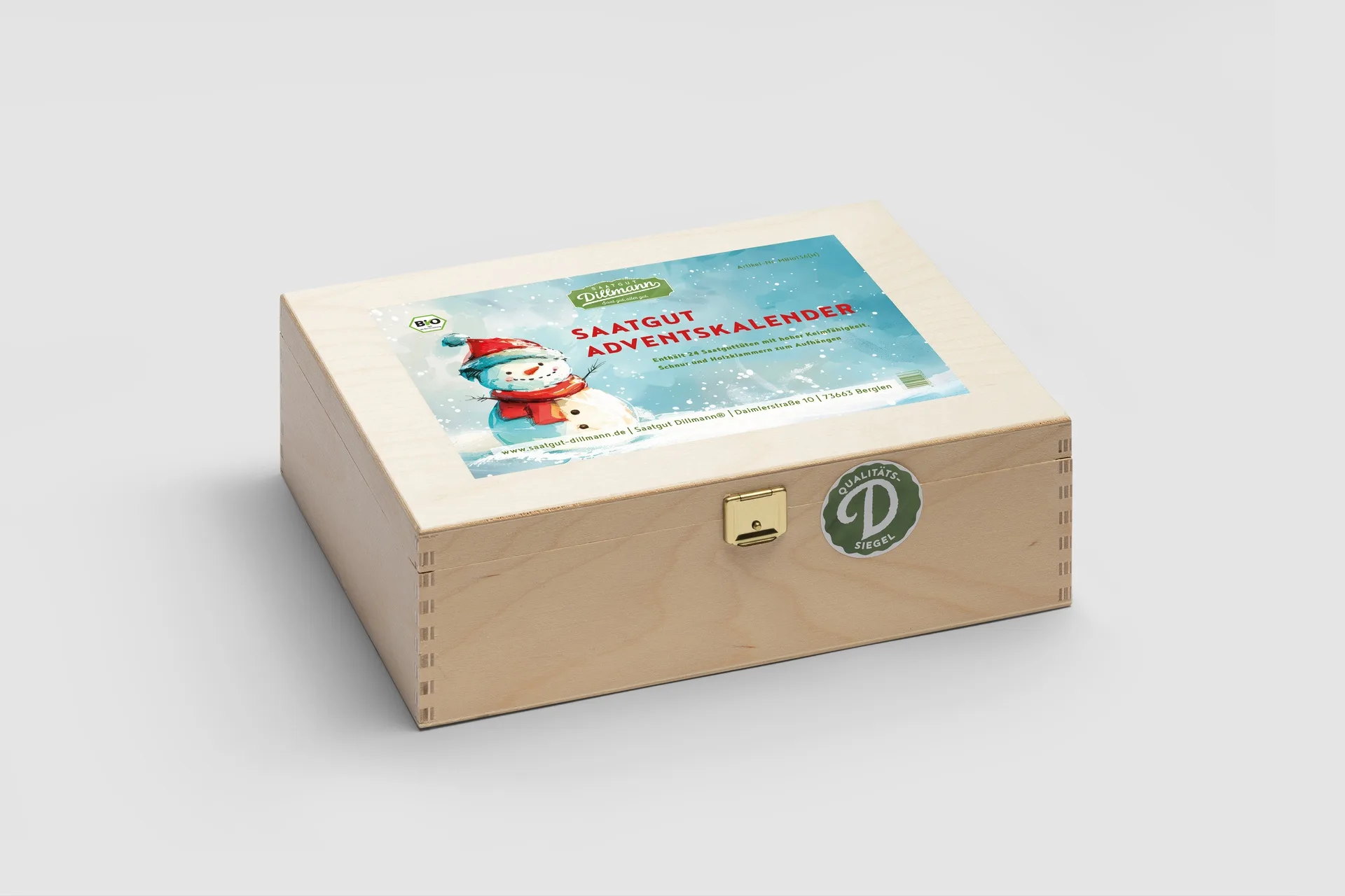Adventskalender Bio Schneemann (Holzbox)