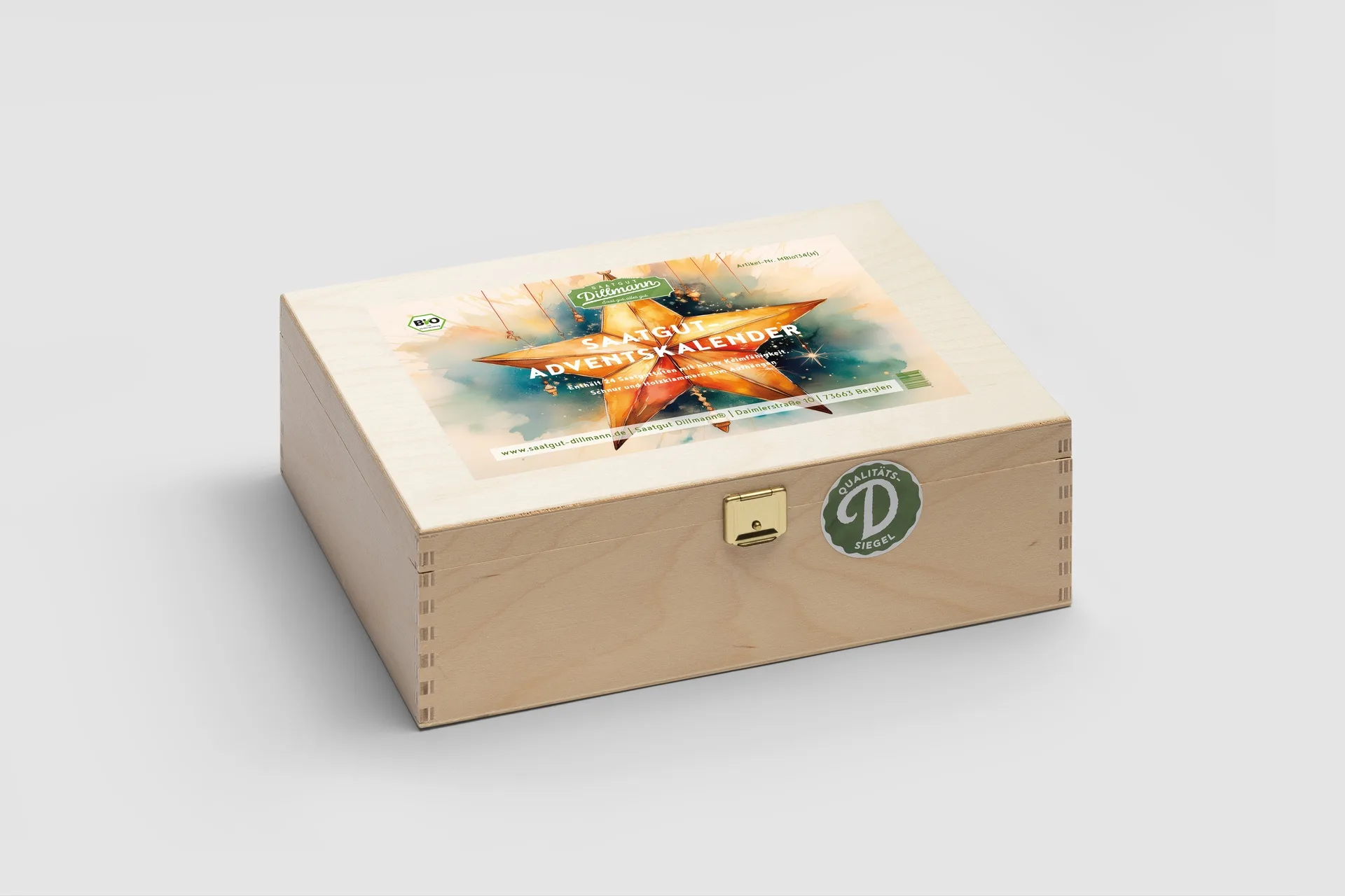 Adventskalender Bio Stern (Holzbox)