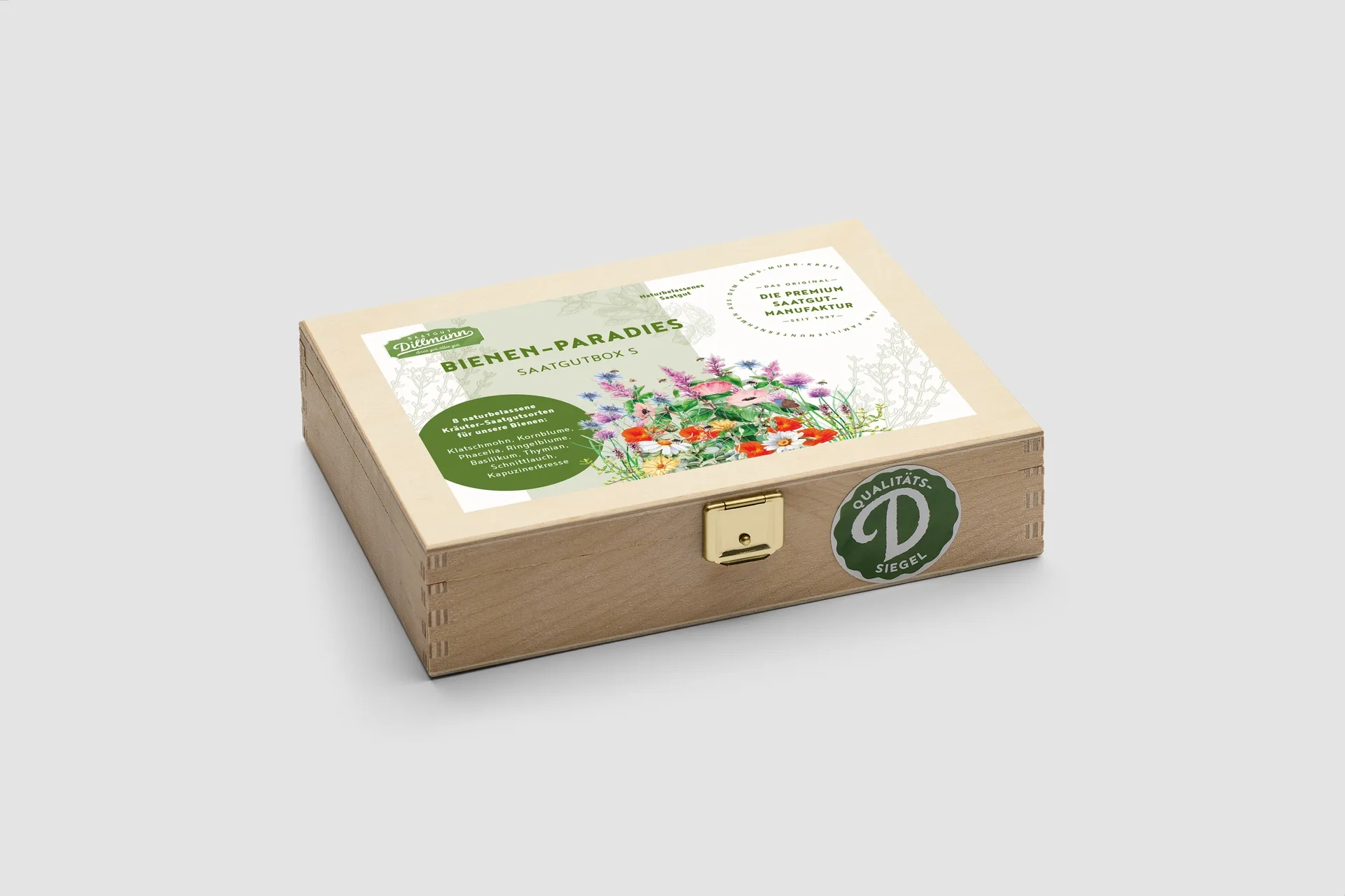 Bienen-Paradies Saatgut-Box S (Holzbox)