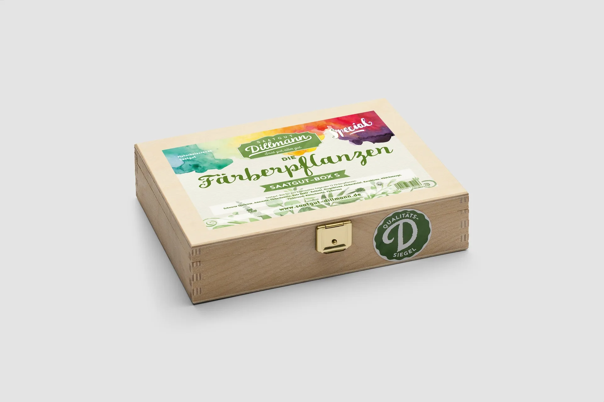 Färberpflanzen Saatgut-Box S (Holzbox)