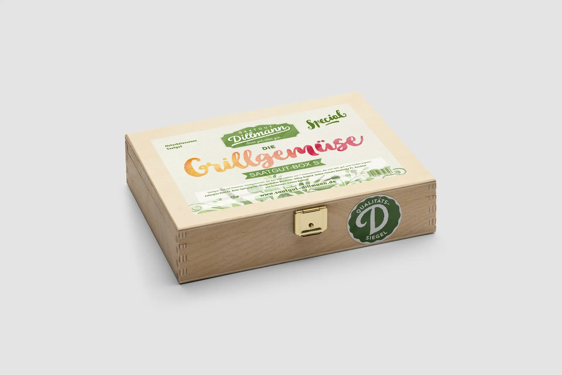 Grillgemüse Saatgut-Box S (Holzbox)