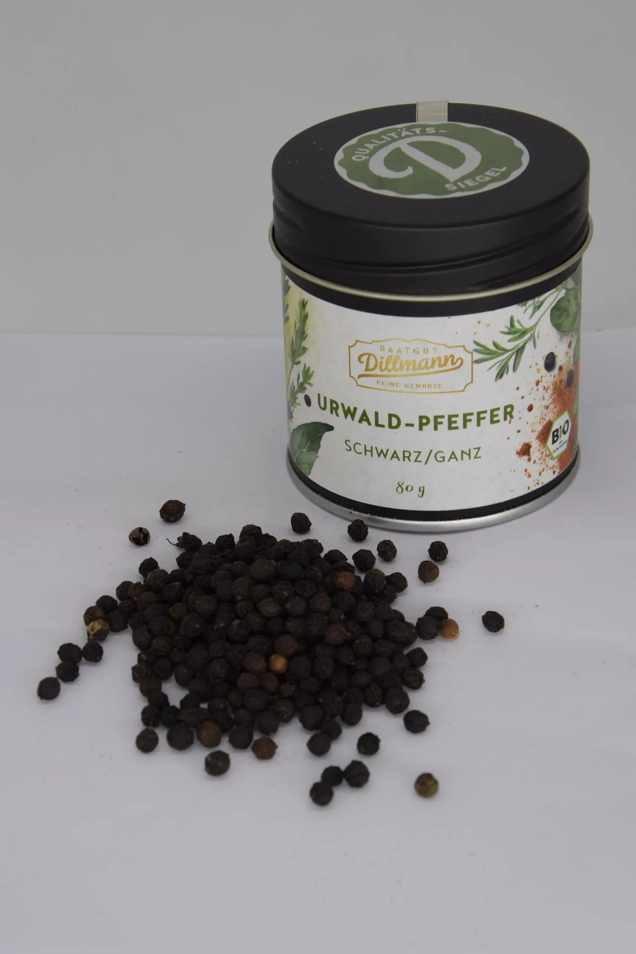 Urwald-Pfeffer schwarz ganz Bio (Dose) – Bild 2