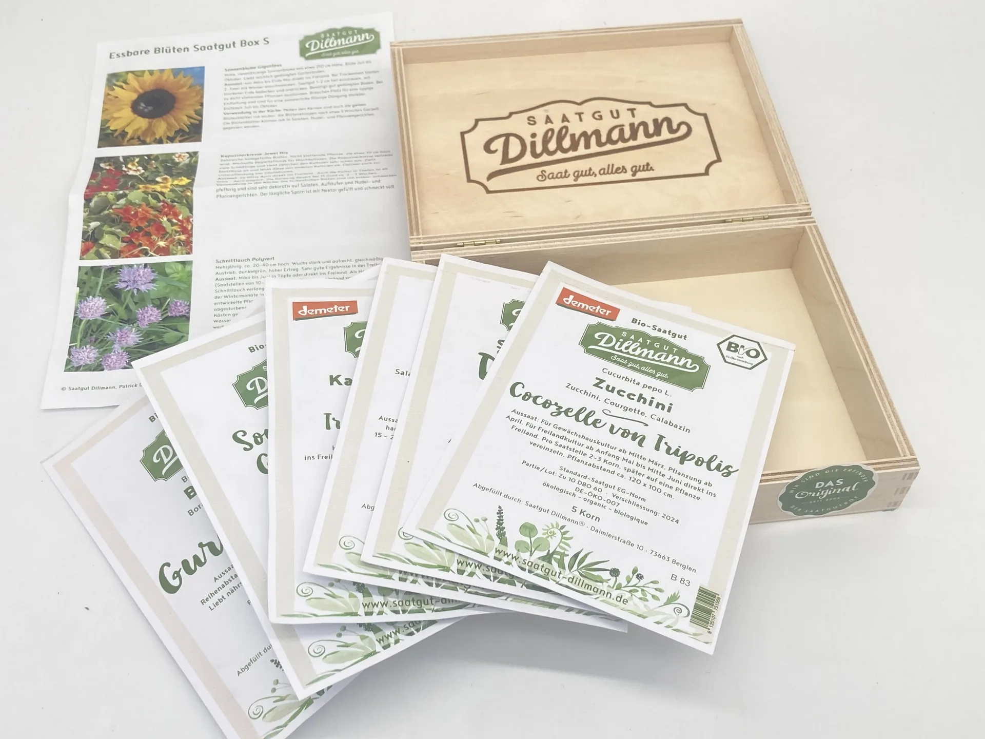 Essbare Blüten Saatgut-Box S Bio (Holzbox) – Bild 2