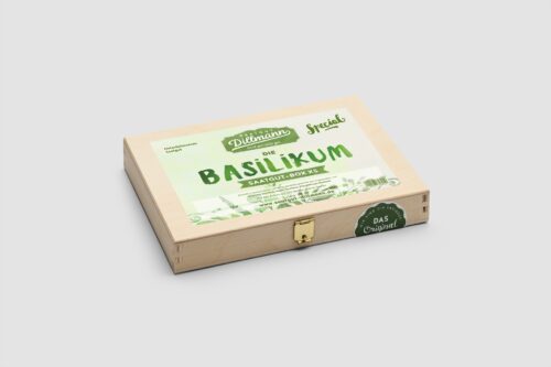Basilikum Saatgut-Box XS (Holzbox )