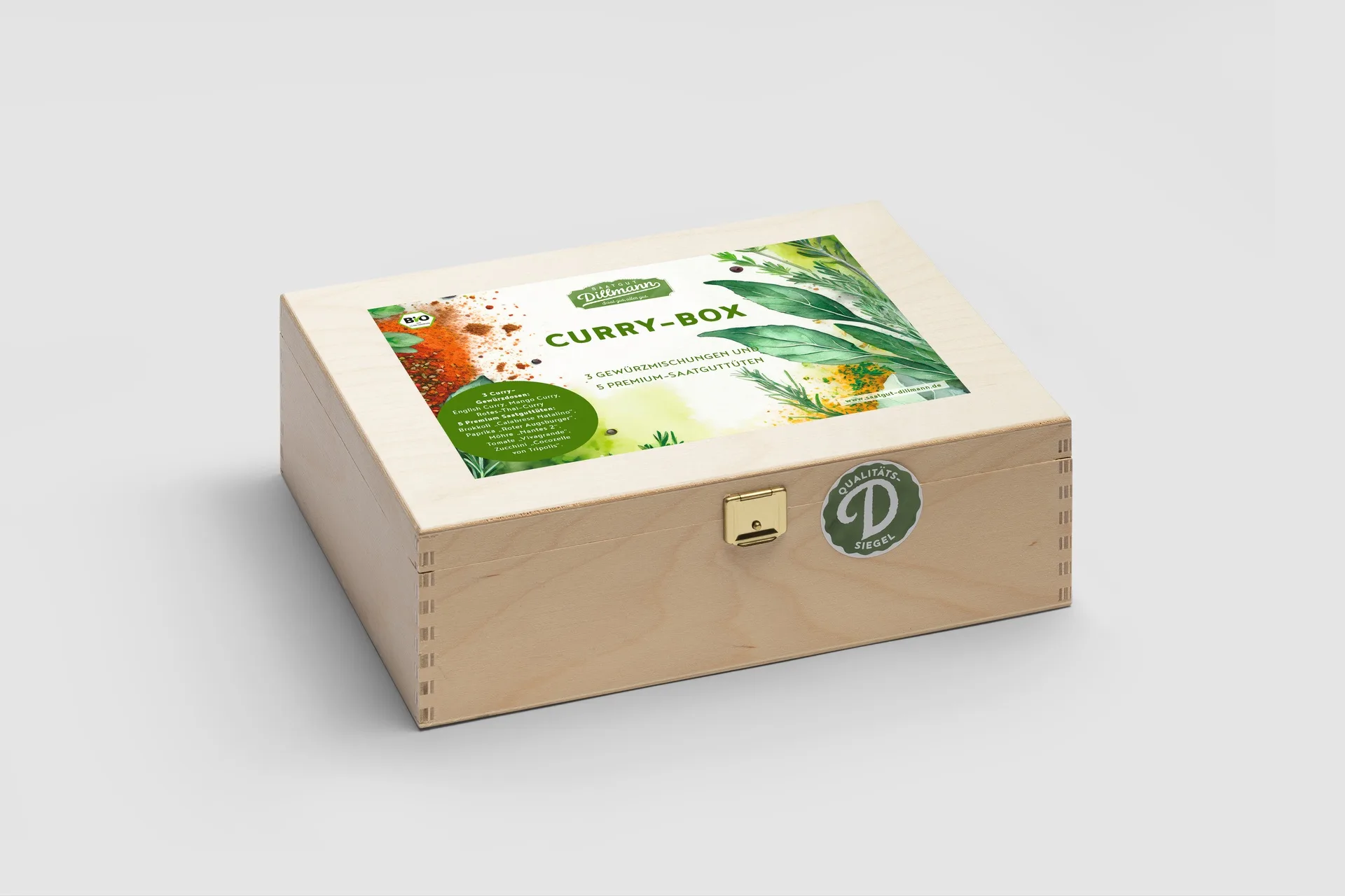 Curry-Box Bio M Holz (Saatgut- & Gewürzbox)