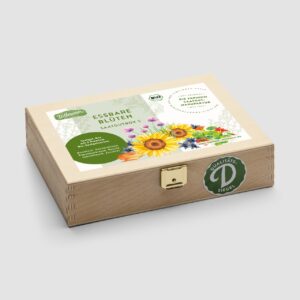 Essbare Blüten Saatgut-Box S (Holzbox)