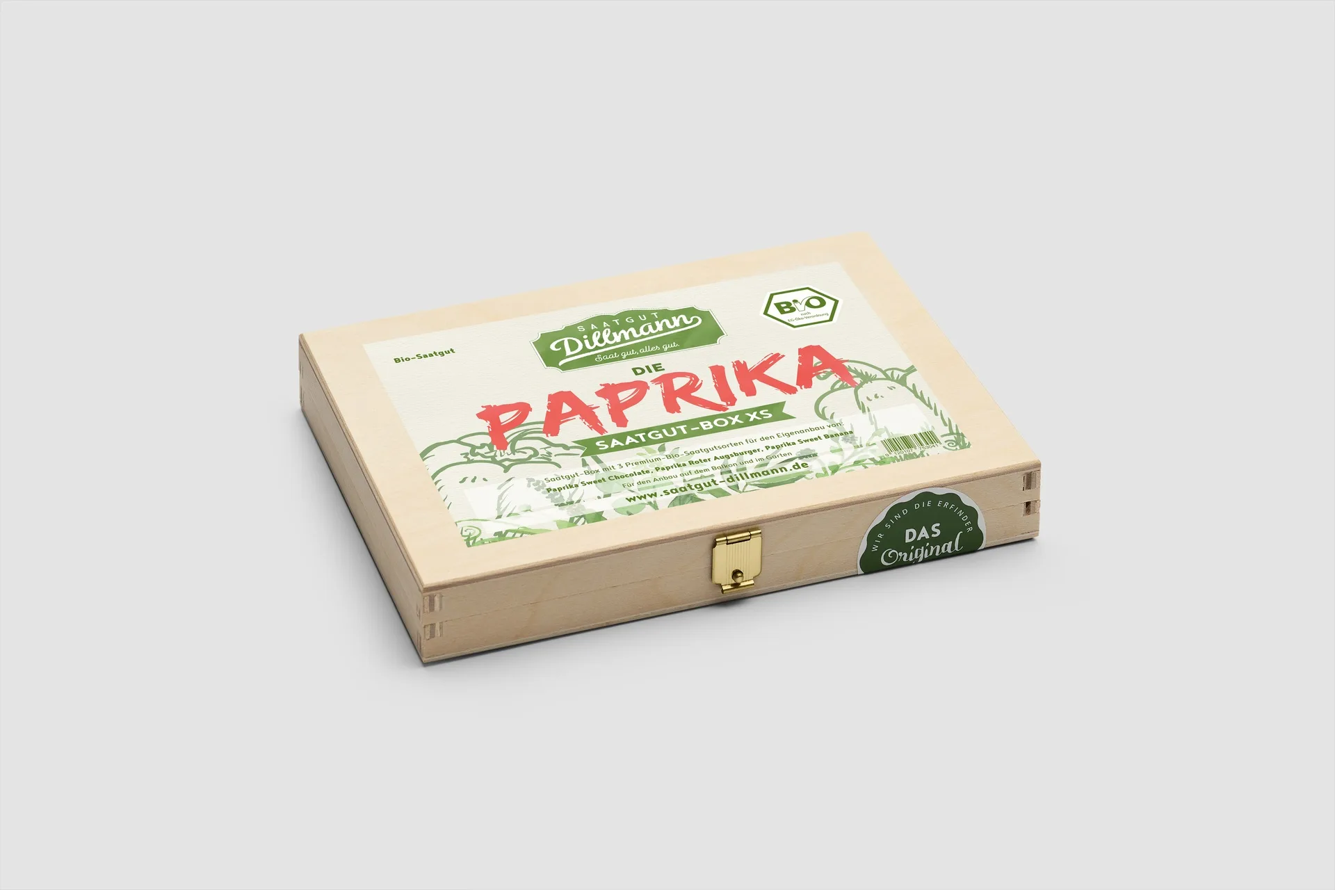 Paprika Saatgut-Box XS Bio (Holzbox)