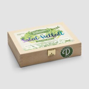 Salat-Vielfalt Saatgut-Box S (Holzbox)
