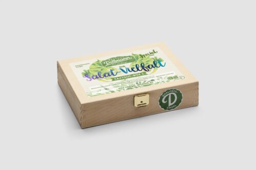 Salat-Vielfalt Saatgut-Box S (Holzbox)
