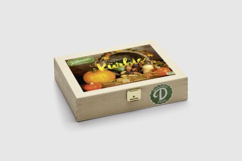 Kürbis Saatgut-Box S (Holzbox)
