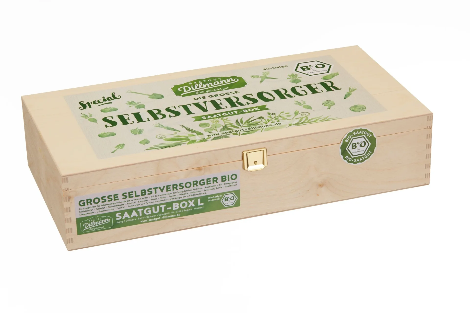 Selbstversorger Saatgut-Box L Bio (Holzbox)