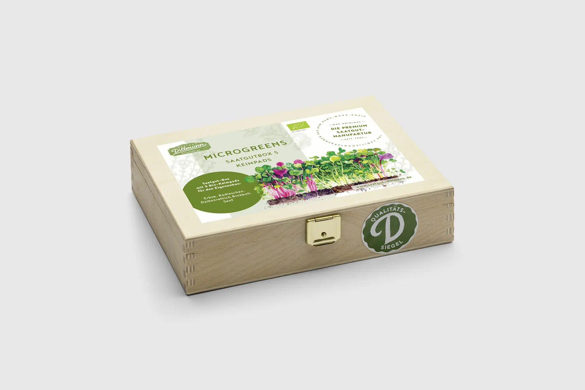 Microgreens Box S Bio Pads (Holzbox)