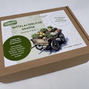 Mittelalterliche Gemüse Saatgut-Box S (Karton)