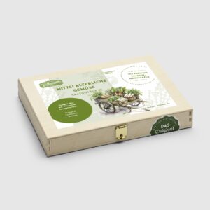 Mittelalterliche Gemüse Saatgut-Box XS (Holzbox)
