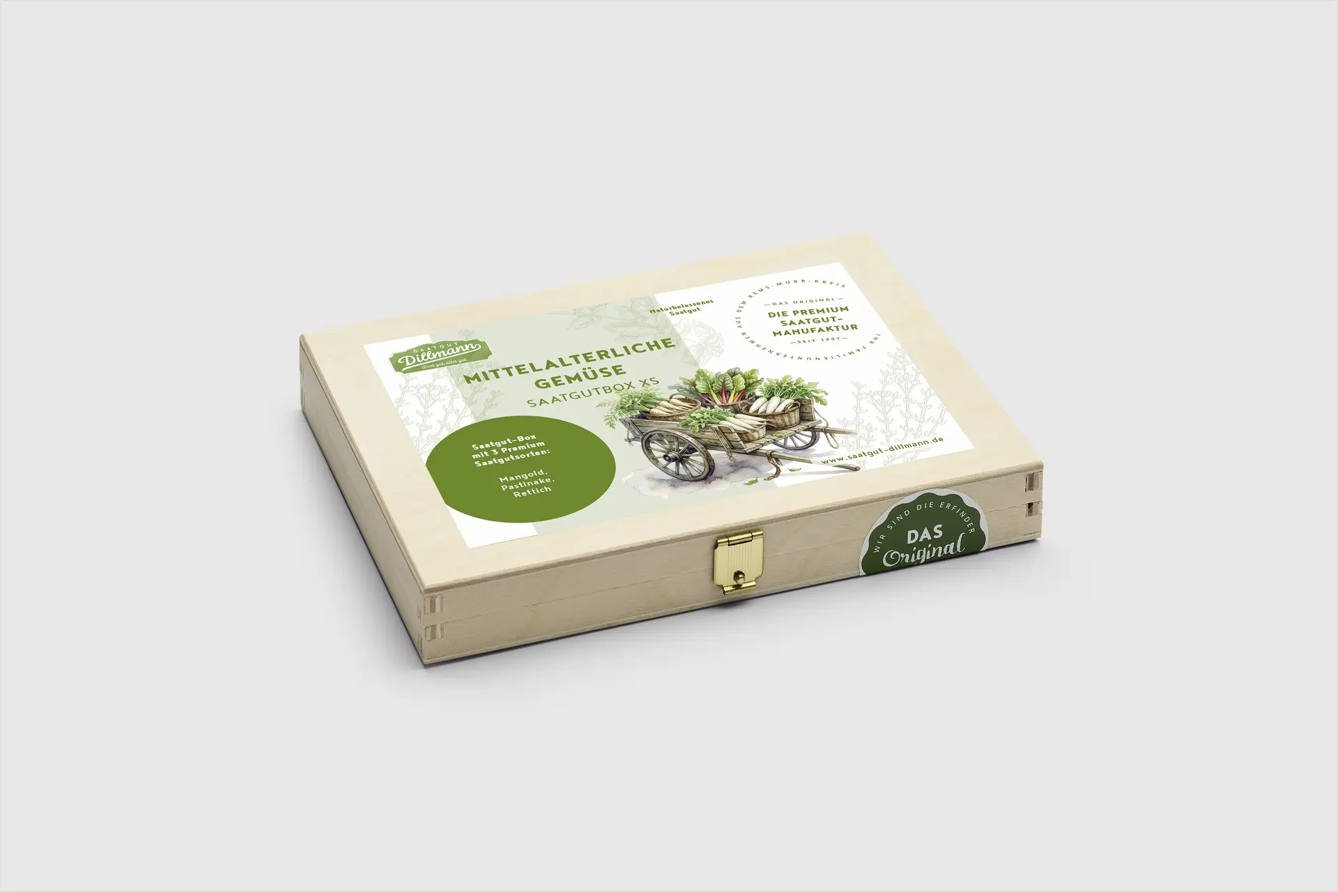 Mittelalterliche Gemüse Saatgut-Box XS (Holzbox)