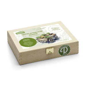 Mittelalterliche Gemüse Saatgut-Box S (Holzbox)